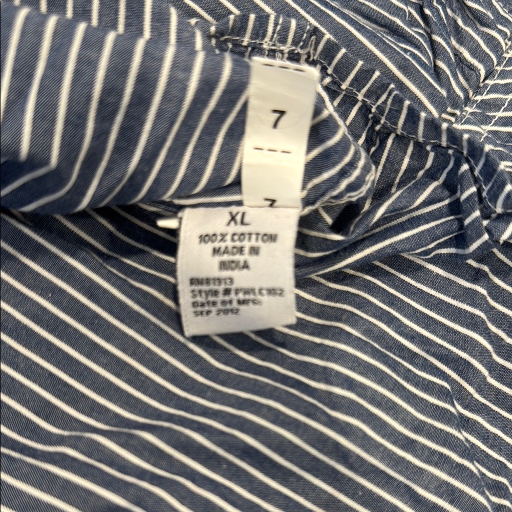 PD&C Men's Blue Striped Shirt Size Extra Large - Picture 6 of 8